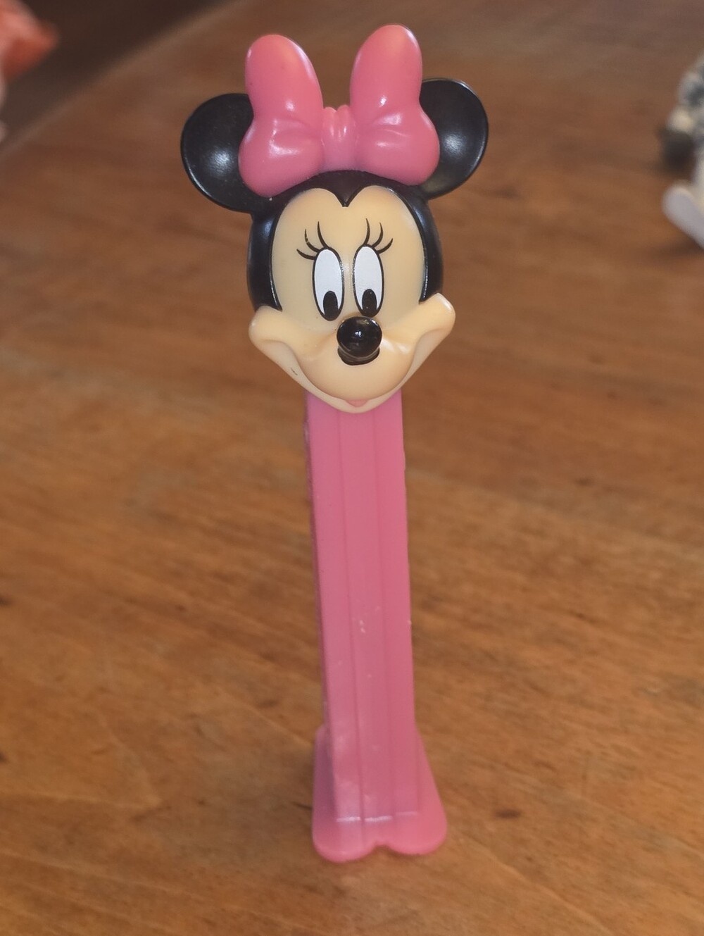 Disney Minnie Mouse PEZ Dispenser Pink Base And Pink Bow